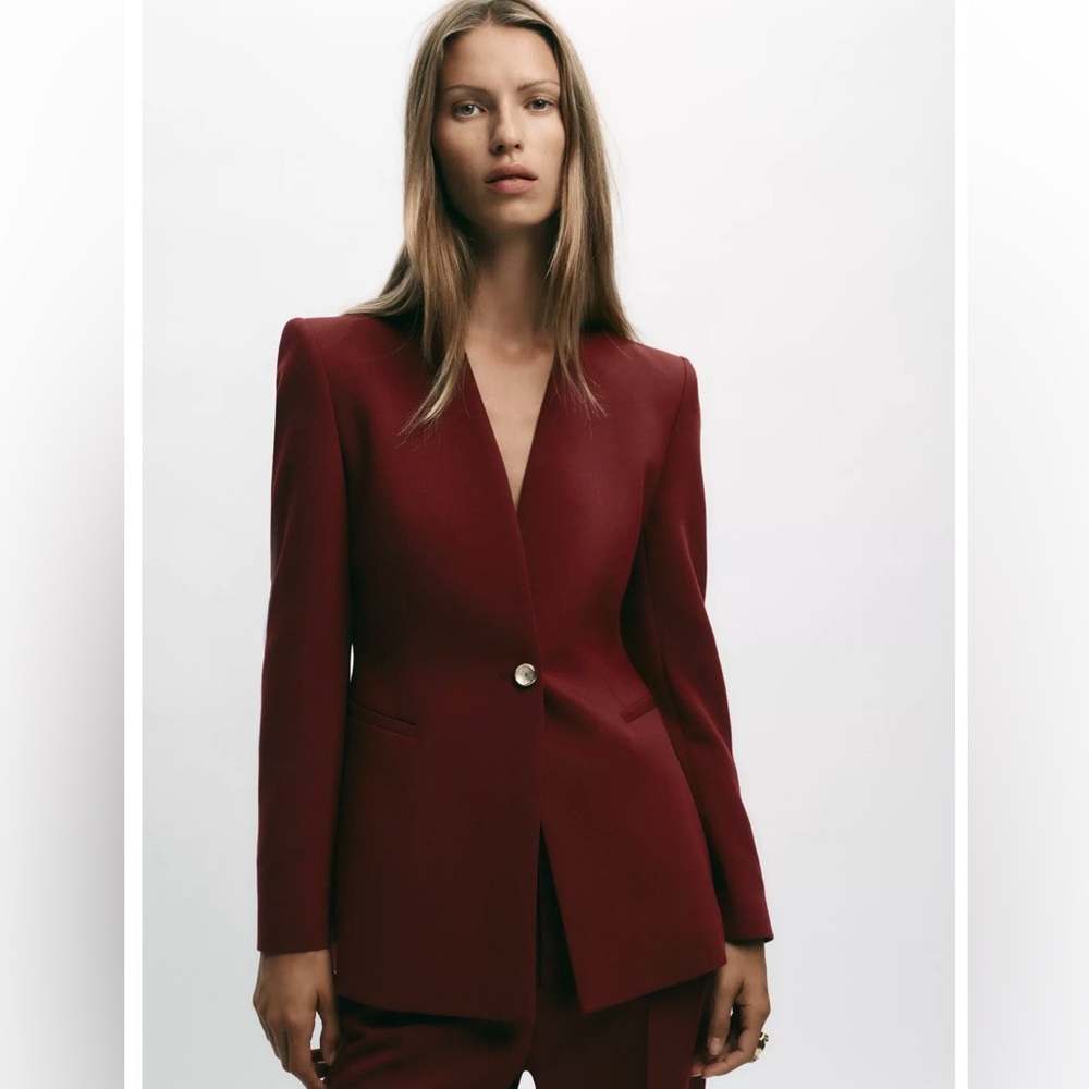 Zara Deep Red Women's Blazer